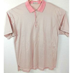 Peter Millar Women’s Golf Polo Shirt XL Pink White